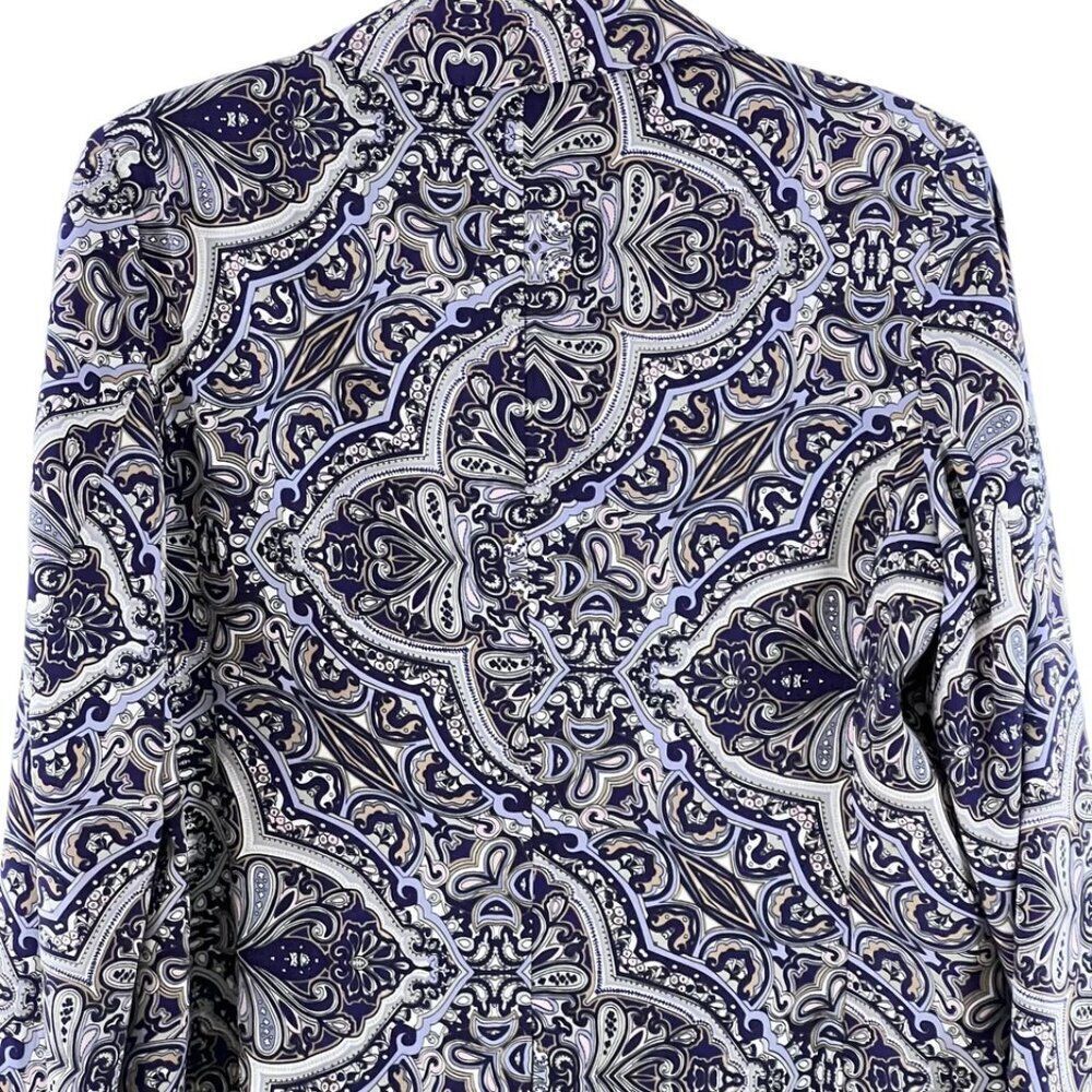 Chico's Purple Paisley Open-Front Blazer Jacket - Picture 5 of 16